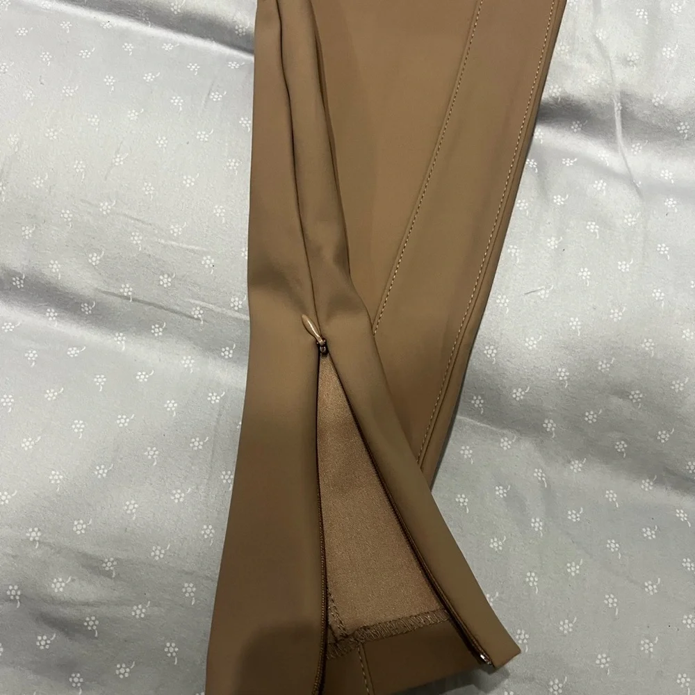 ZARA New stretch brown pants size L - Picture 2 of 4